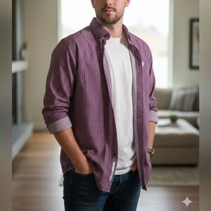 Ariat Maroon Geometric Pattern Shirt